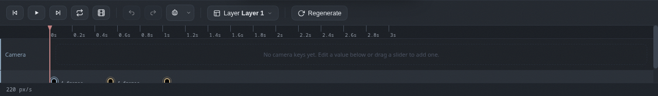 A keyframe chip selected on the timeline